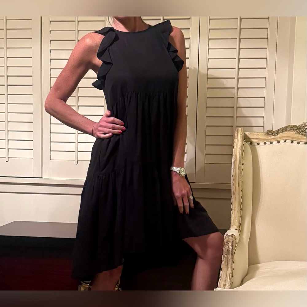 Ulla Johnson linen blend black tiered dress - Picture 5 of 16